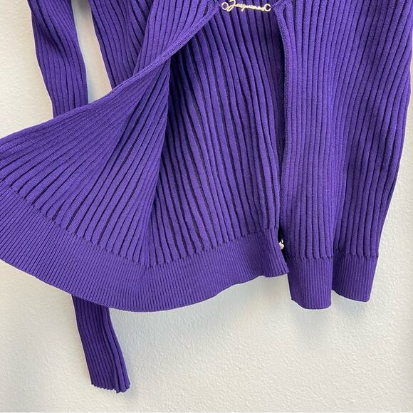New Jacquemus La Maille Pralu Rib Cardigan Sweater Top in Purple Size 40/8-10 - Picture 8 of 16